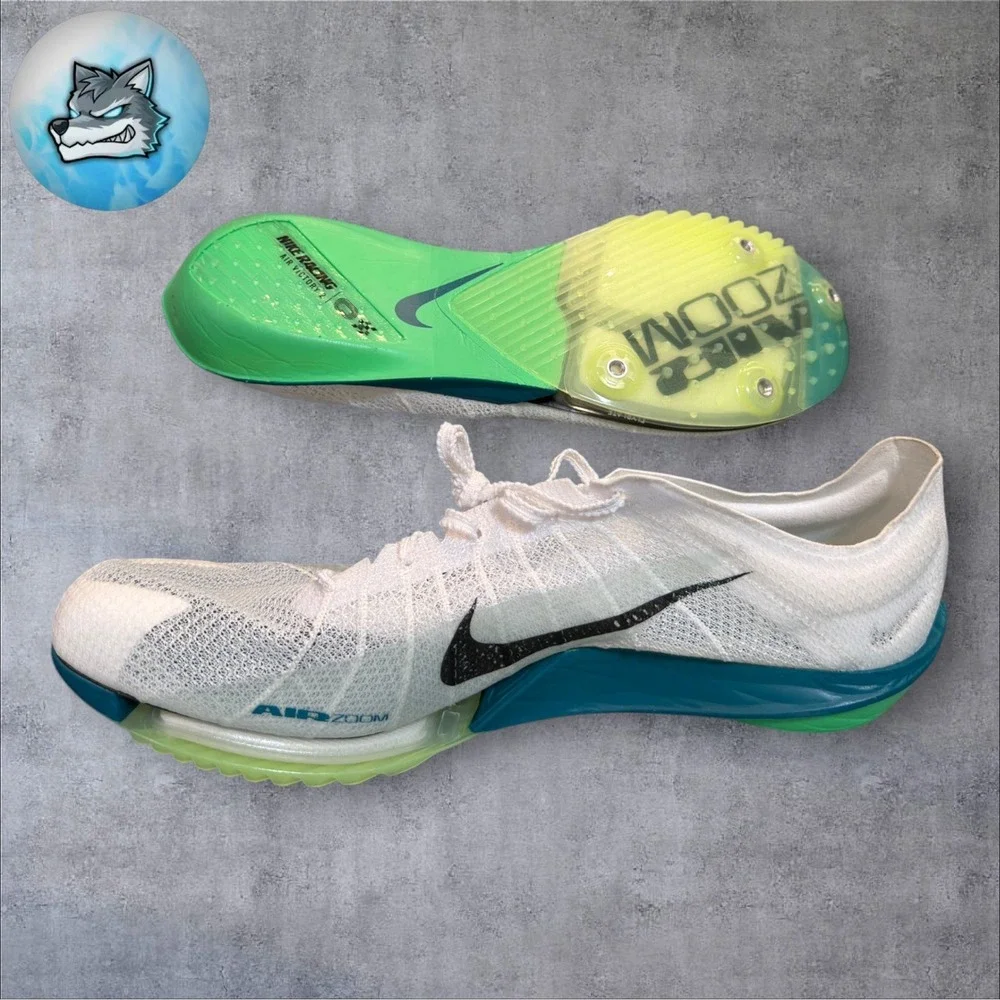 Nike Air Zoom Victory 2 Track Spikes White Electric Algae Men Size 14 FD8411-100